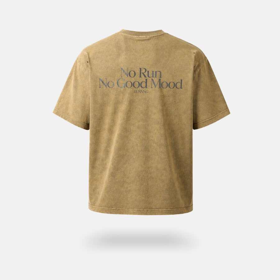 ReflectFlow Tee back print: No Run No Good Mood