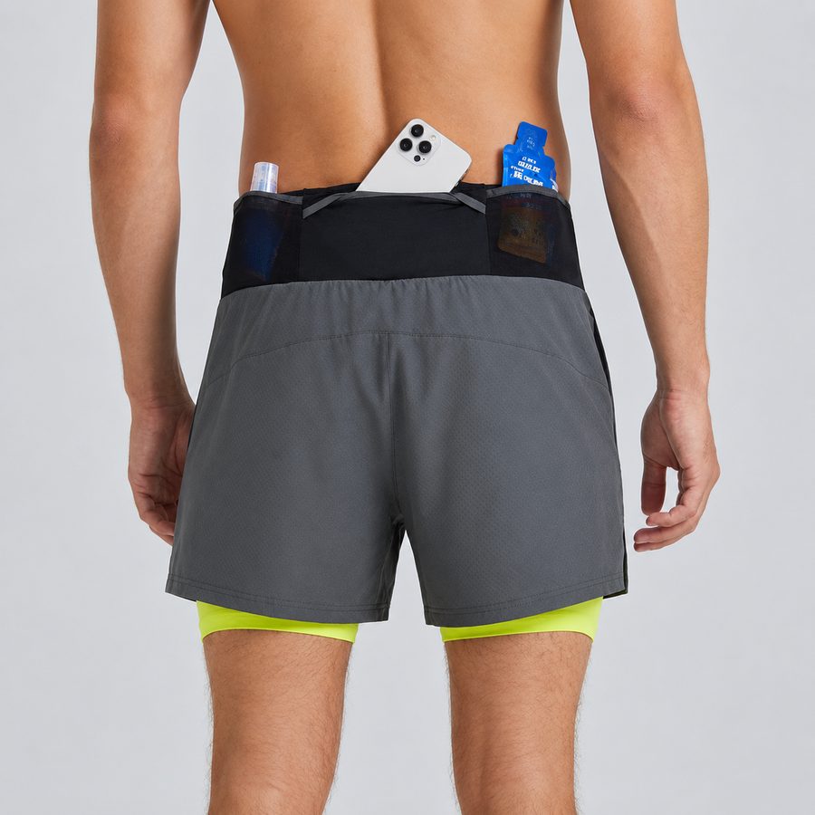 Rear storage belt holding phone and cards