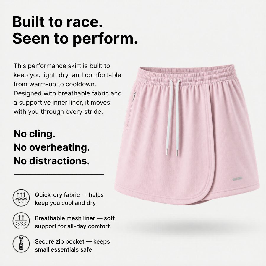 RUNNR AeroSkirt 2-in-1 in blush pink