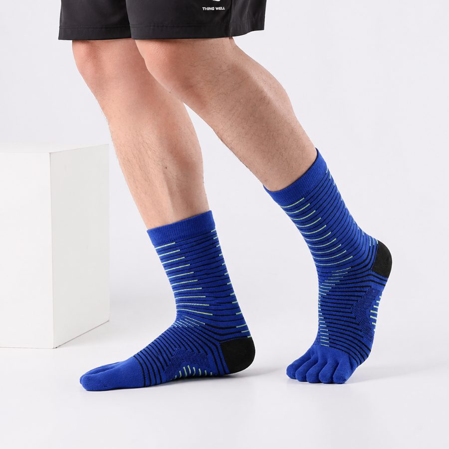 CoolMax toe socks worn on feet
